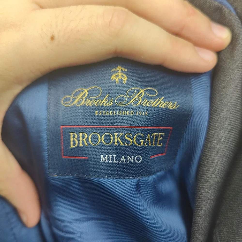 Brooks Brothers Brooksgate Blazer Mens 44L Grey Vitale Barberis Canonico Wool
